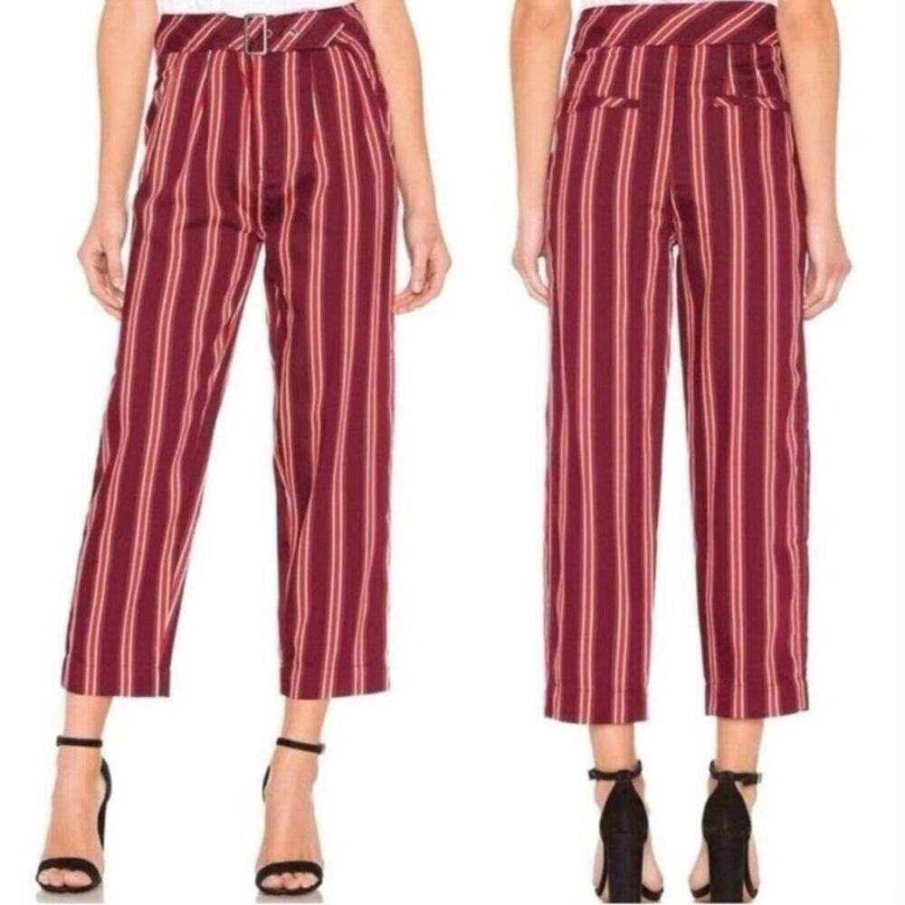 NWT Free People Seemed Like Stripe Belted Crop Pant
